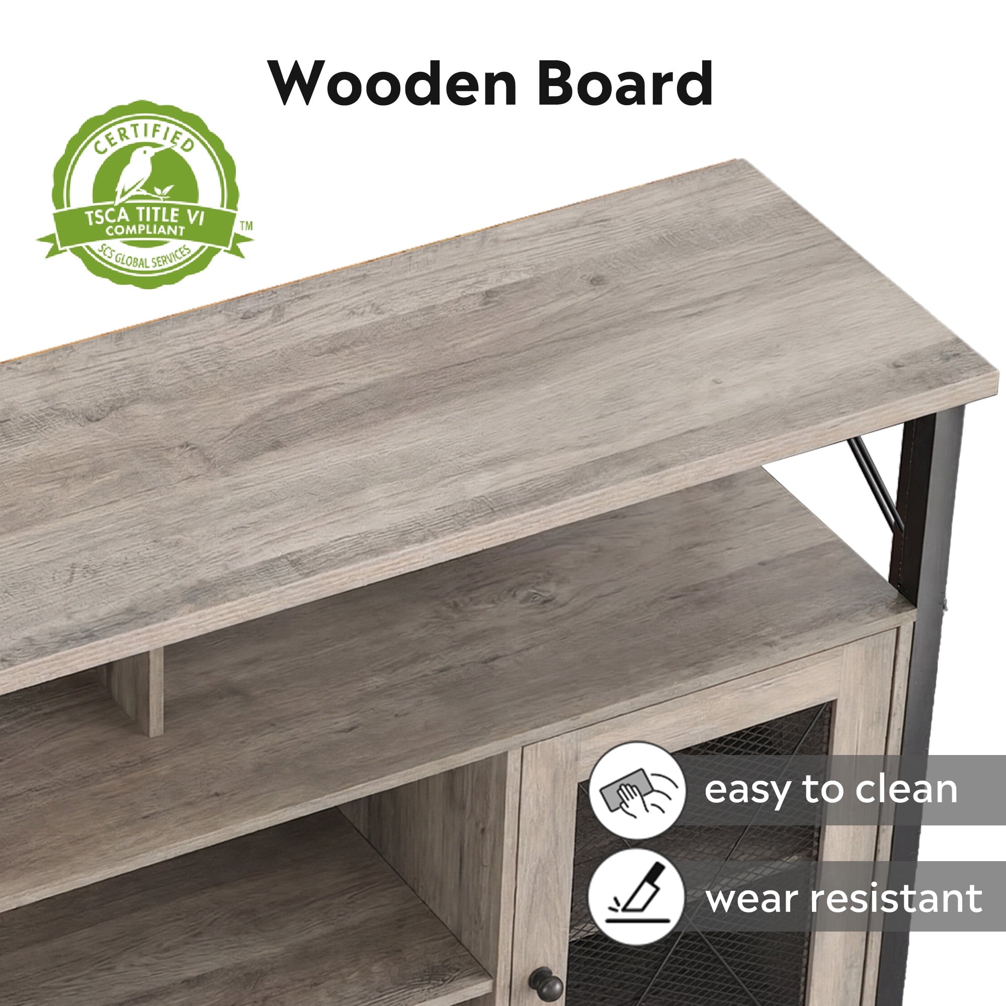GALAXHERO Tall TV Stand for TVs up to 55", Farmhouse Industrial Entertainment Center with Storage, Media Console for Living Room Bedroom