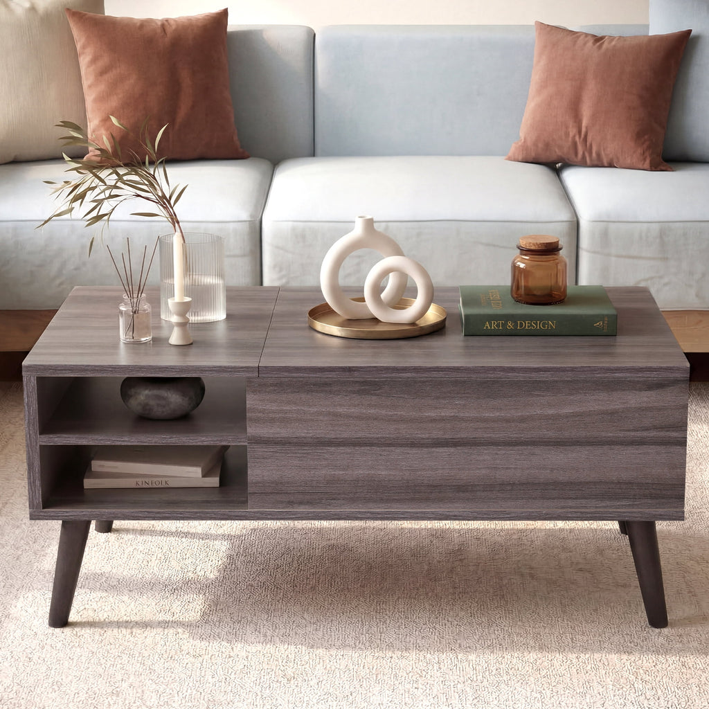 GALAXHERO Coffee Table with Removable Storage Shelves Lift Top Small Coffee Table for Living Room
