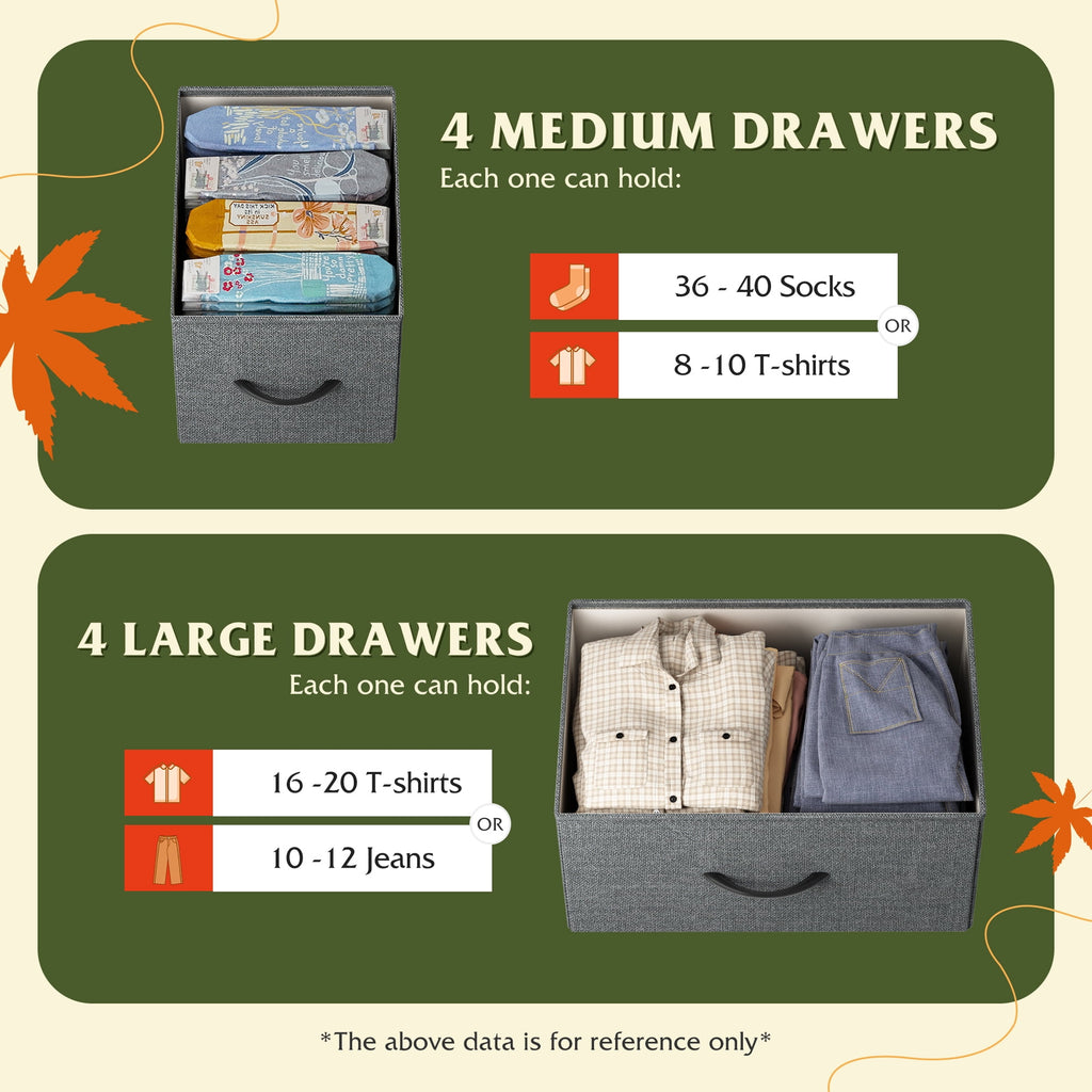 GALAXHERO 8 Drawers Dresser for Bedroom, Wide Fabric Storage Chest Drawers for Closet, Entryway