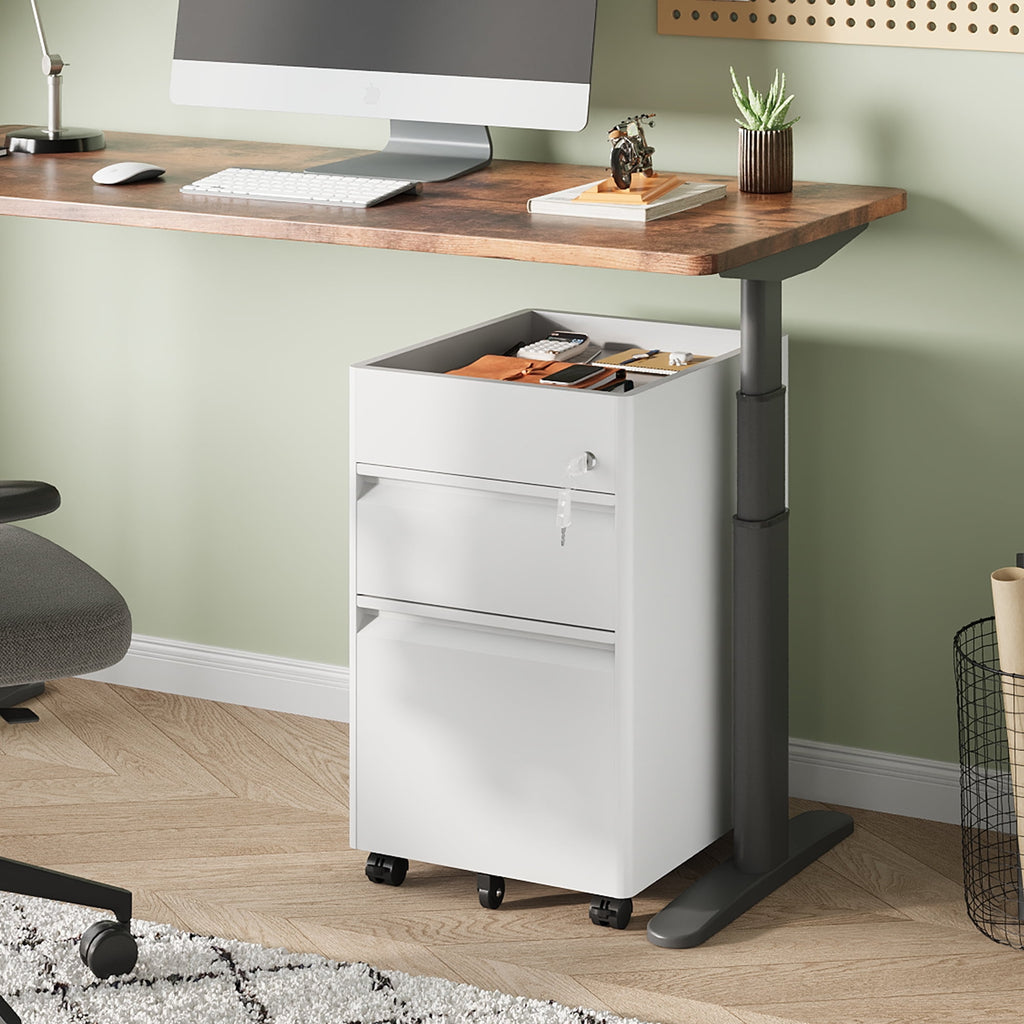 GALAXHERO 2 Drawer File Cabinet with Lock, Metal Storage Organizer with Fence, Mobile Filing Cabinets for Home Office, Fit Letter/A4/Legal Size Files