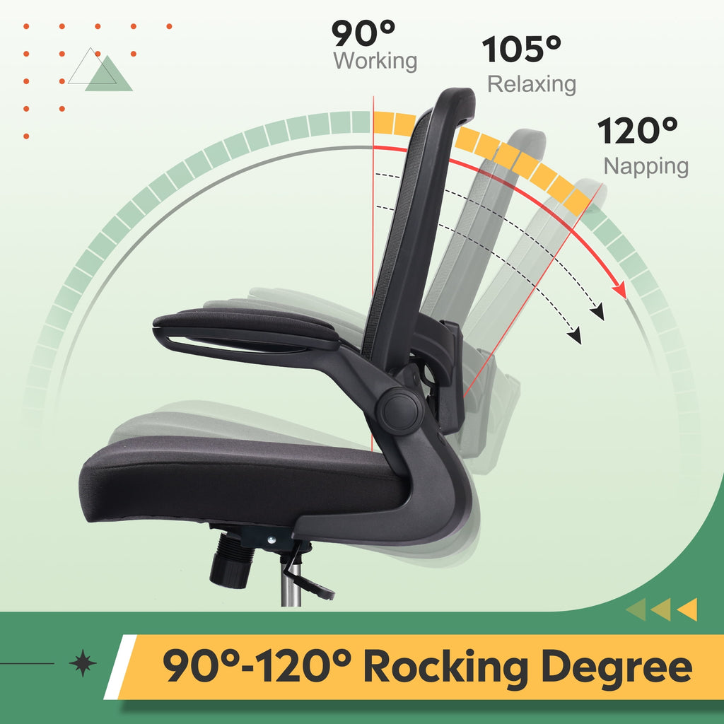 GALAXHERO Heavy-Duty 300 lb Capacity Ergonomic Mesh Office Chair for Home & Gaming with Flip-Up Arms, Adjustable Lumbar Support and Tall Back - Height-Adjustable Computer Desk Chair