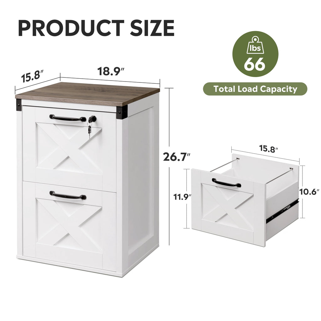 GALAXHERO 2 Drawer File Cabinet with Lock and Key, Wood Filing Cabinet for Home Office, File Cabinet Organizer, FSC-Certified Office Storage Cabinet
