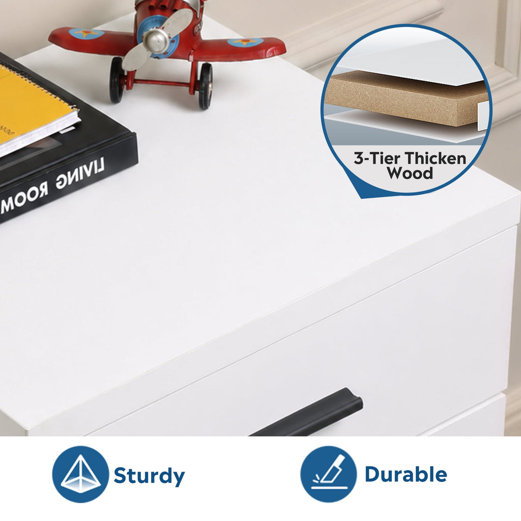 GALAXHERO 3 Drawer Storage Cabinet, Wood Rolling File Cabinet with Whells, Printer Stand Filing Cabinet for Home Office, Fit Letter/A4/Legal