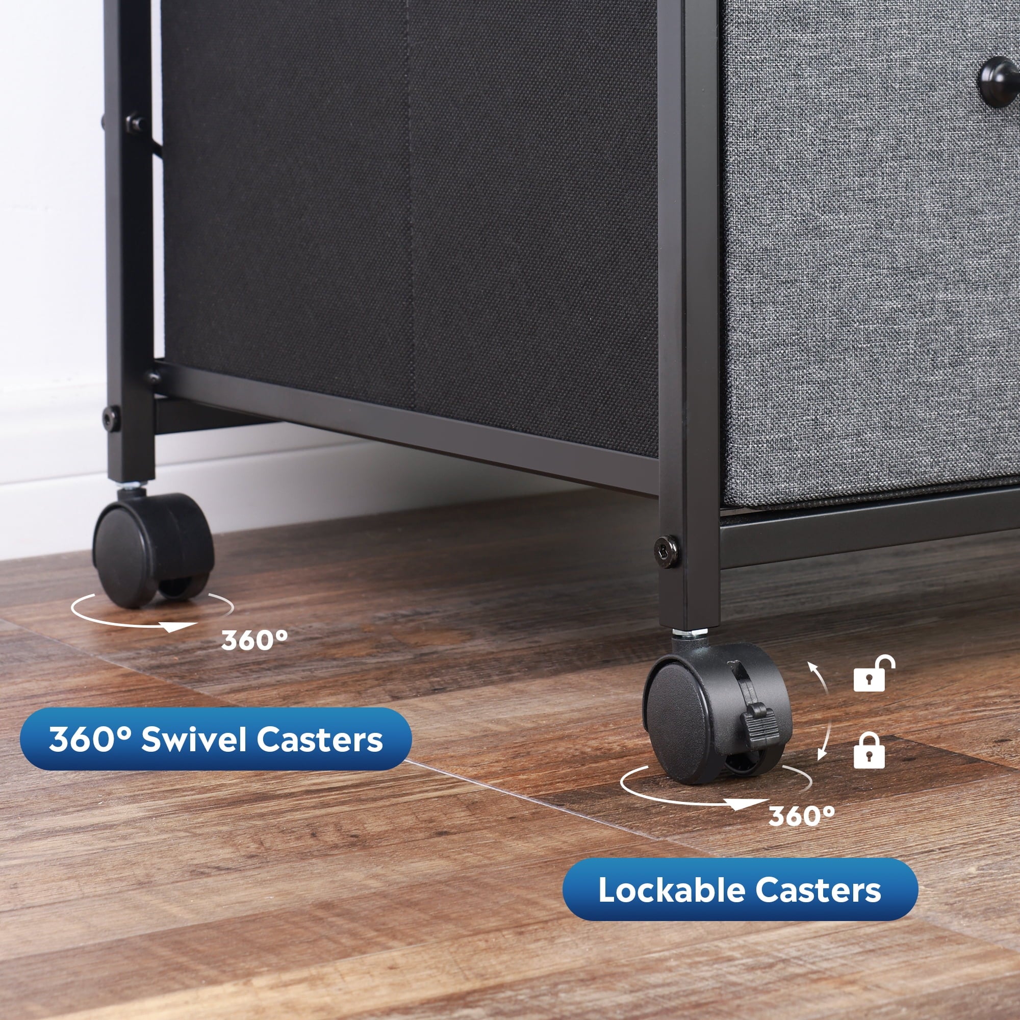 GALAXHERO 3 Drawers Mobile File Cabinet, Desk Table Cabinet Fits A4/Letter Size, Home Office Furniture,  Wood Grain