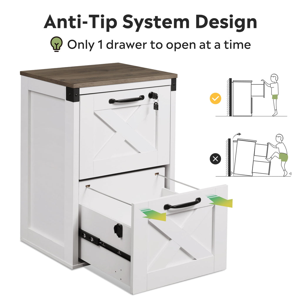 GALAXHERO 2 Drawer File Cabinet with Lock and Key, Wood Filing Cabinet for Home Office, File Cabinet Organizer, FSC-Certified Office Storage Cabinet