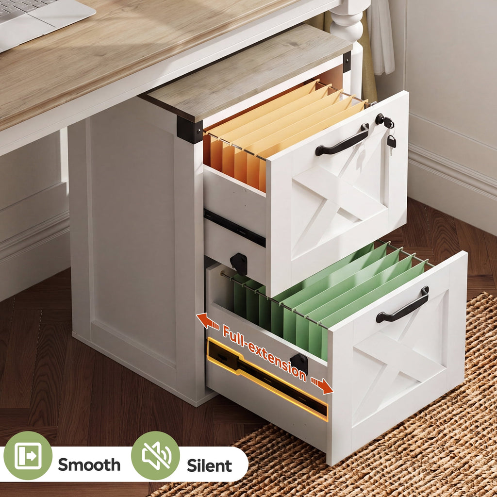 GALAXHERO 2 Drawer File Cabinet with Lock and Key, Wood Filing Cabinet for Home Office, File Cabinet Organizer, FSC-Certified Office Storage Cabinet