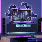 GALAXHERO TV Stand for 50-65 Inch TVs, 65" Entertainment Center with LED Lights, Modern TV Console with Storage Cabinet for Living Room & Bedroom, White