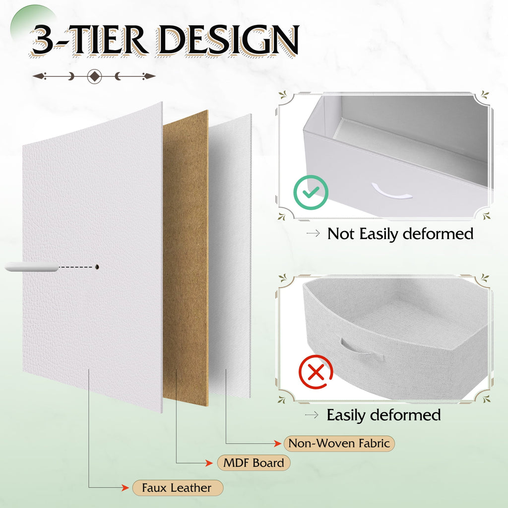 GALAXHERO 9-Drawer Fabric Dresser, Tall Storage Tower for Bedroom, Hallway, Entryway, Closet, Chest Organizer Unit with Fabric Bins, Steel Frame, Wood Top, Easy Pull Handle, White
