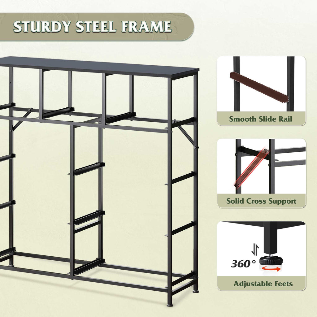 GALAXHERO 9-Drawer Fabric Dresser, Tall Storage Tower for Bedroom, Hallway, Entryway, Closet, Chest Organizer Unit with Fabric Bins, Steel Frame, Wood Top, Wood Grain Print