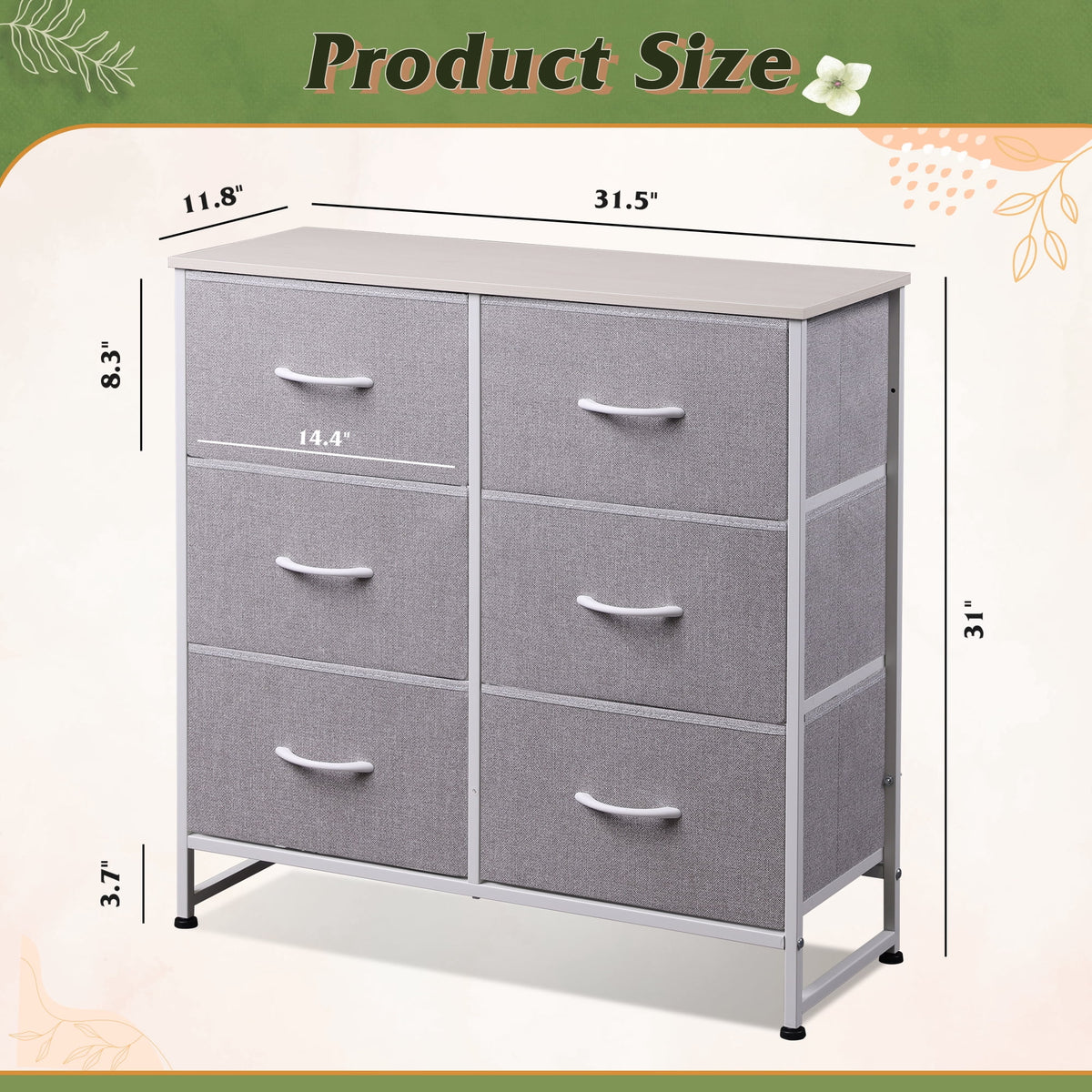 GALAXHERO 6 Drawer Dresser, Black Fabric Double Dresser, Storage Tower with Fabric Bins, Chest of Drawers for Bedroom, Closet, Living Room, Hallway