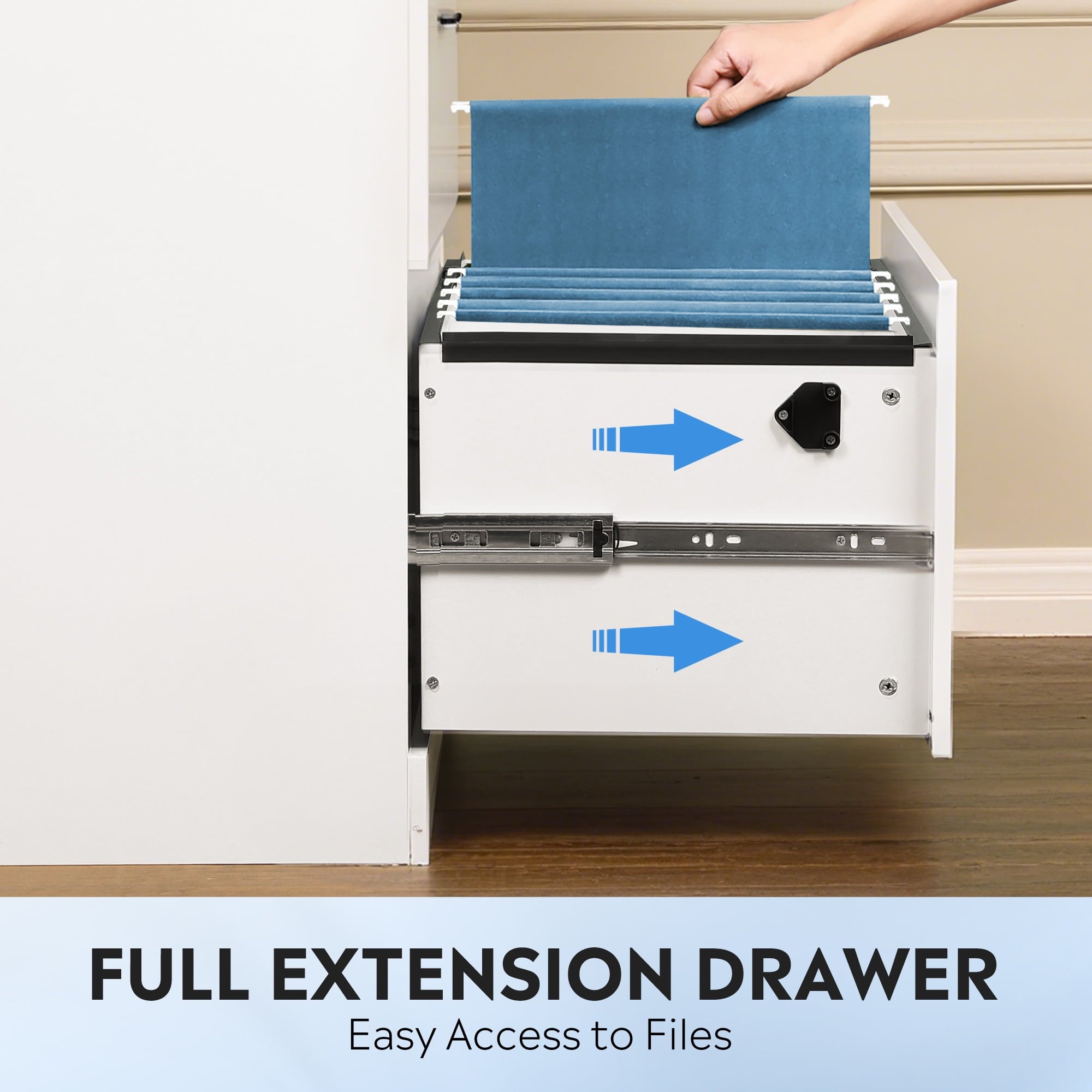 GALAXHERO 2 Drawer File Cabinets Wood Lateral Filing Cabinets with Lock for Home Office