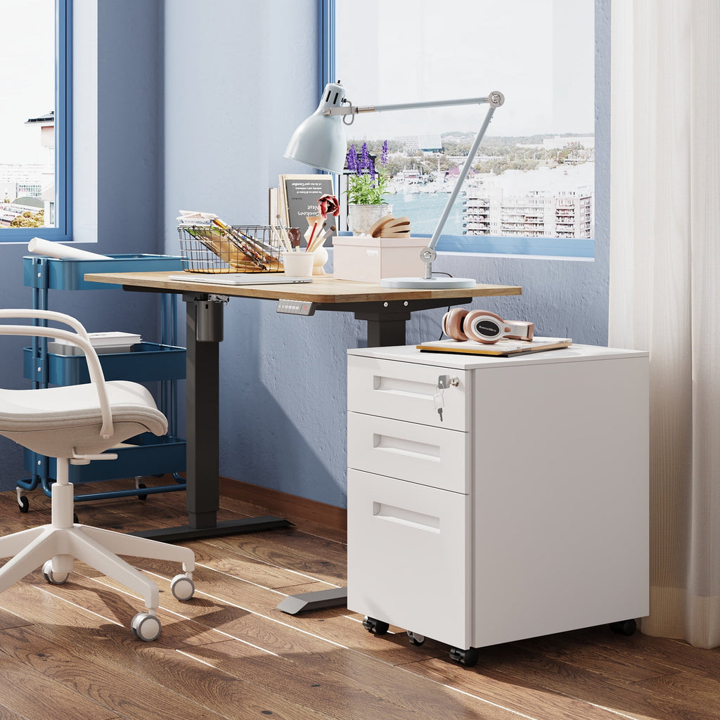 GALAXHERO 3-Drawer Mobile File Cabinet (Under Office Desk), Assembled Except Casters, Fits Letter/Standard Sizes