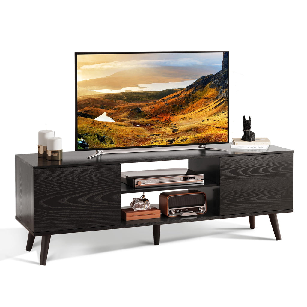 GALAXHERO TV Stand for 55 60 inch TV Rustic Entertainment Center with Storage Cabinets TV Console for Living Room, Long TV Cabinet