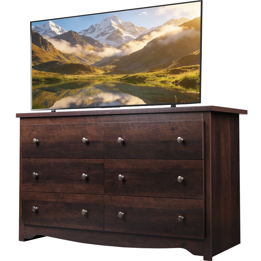 GALAXHERO Modern Wood Dresser with 6 Drawers – Wide Storage Chest for Bedroom, Living Roomloset, Hallway – Large Organizer Nightstand Unit, 59”W