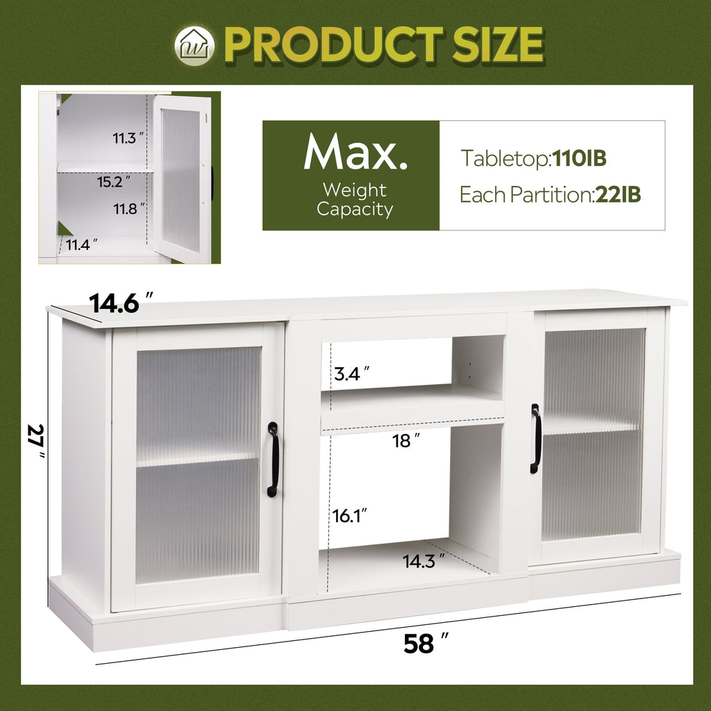 GALAXHERO TV Stand for 65 inch TV Media Console Cabinet with Storage and Open Shelves Entertainment Center for Living Room, Bedroom